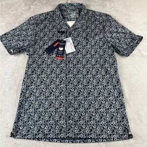 Stone Rose mens short sleeve blue button up shirt size XS